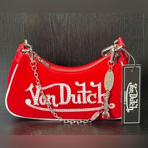 Von Dutch Red Rhinestone Crossbody